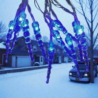 Lichterkette Eiszapfen 10 LED batteriebetrieben Weihnachtsbeleuchtung Tischdeko LED-blau