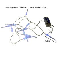 Lichterkette Eiszapfen 10 LED batteriebetrieben Weihnachtsbeleuchtung Tischdeko LED-blau