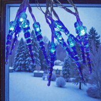 Lichterkette Eiszapfen 10 LED batteriebetrieben Weihnachtsbeleuchtung Tischdeko LED-blau