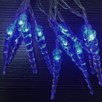 Lichterkette Eiszapfen 10 LED batteriebetrieben Weihnachtsbeleuchtung Tischdeko LED-blau