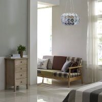 Moderne Deckenleuchte Pendelleuchte Florence Metall Chrom 3 Modelle Hängelampe 43 cm
