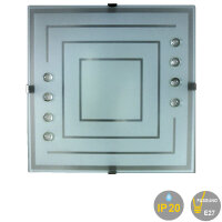 Moderne Glas Deckenleuchte Gerda  Quadrat 2 x E27