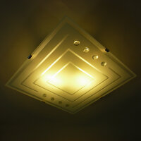 Moderne Glas Deckenleuchte Gerda  Quadrat 2 x E27